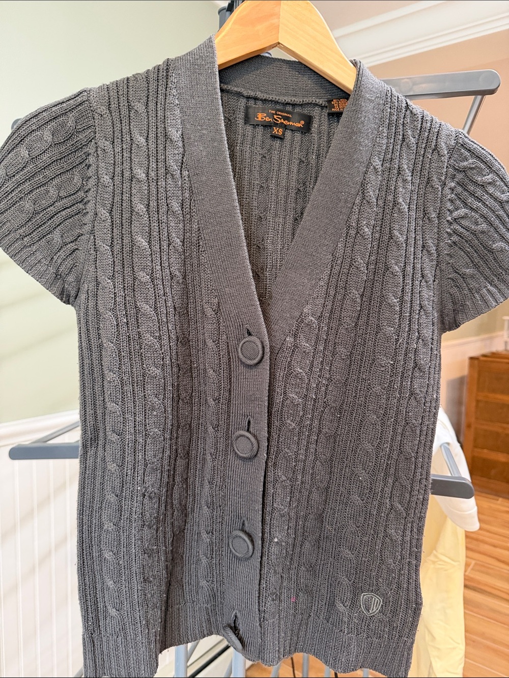 Vintage Y2K Ben Sherman Cable Knit Short Sleeve Cardigan XS